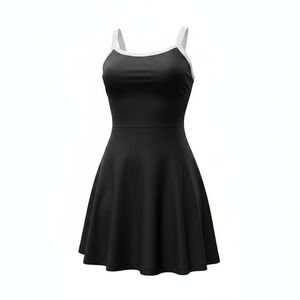 All That Jazz Womens L Black White Mini Dress 90s Y2K Mod Square Neck